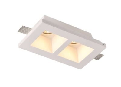 ПЛАФОНСКО ВГРАДНО ТЕЛО ГИПС КВАДРАТ 2*GU10-ФАСОНКА MAX-35W