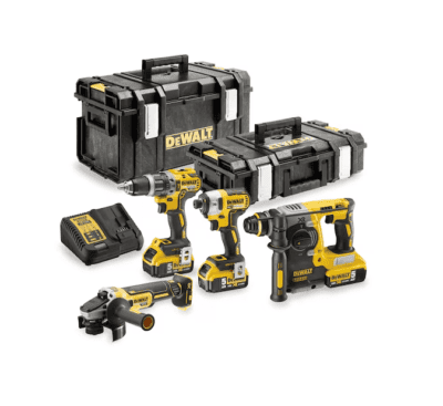18V Сет од 4 алати, 3x5Ah батерии, полнач и 2 куфери ToughSystem DeWALT