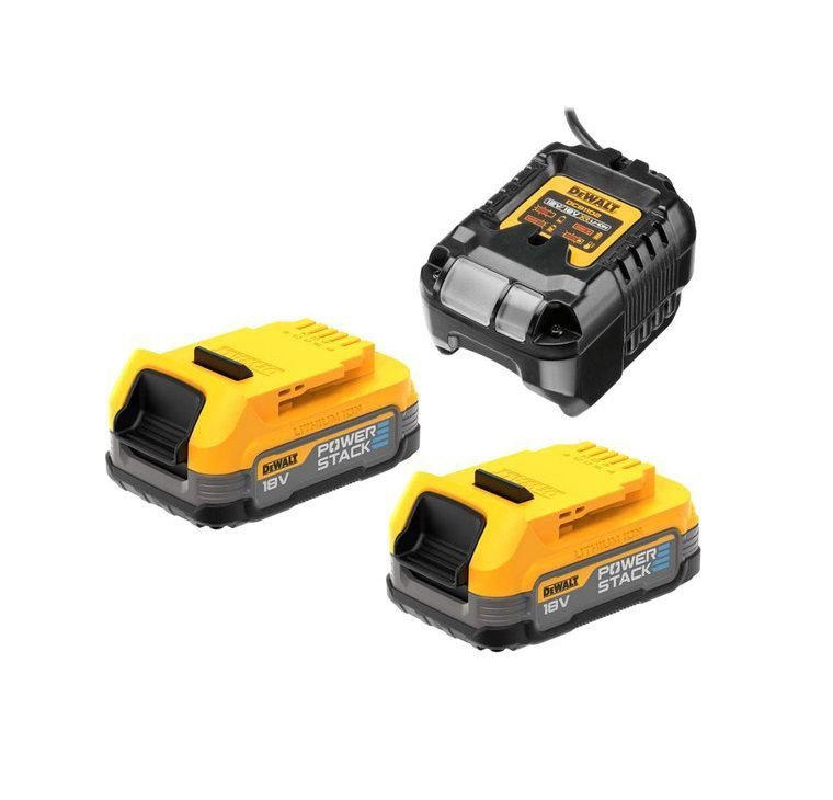 18V XR Сет полнач и 2x1.7Ah POWERSTACK батерии DeWALT