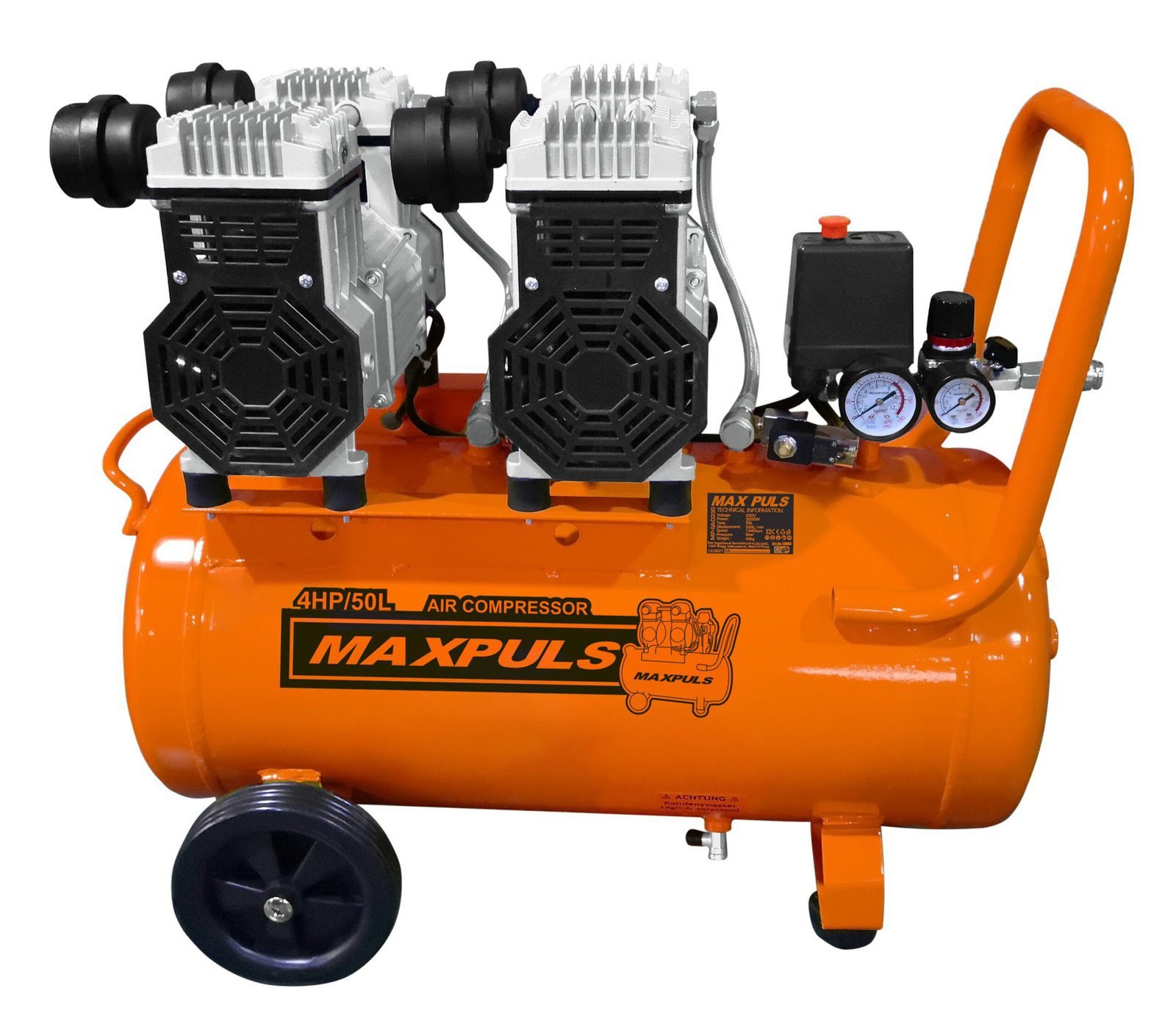 Компресор со две глави MAXPULS 3.0kW, 50L, 8 Bar
