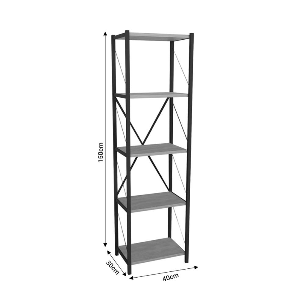 GLASE - Антрацит Библиотека 40x30x150