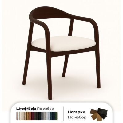 Indigo - Трпезариска Столица Dark Walnut