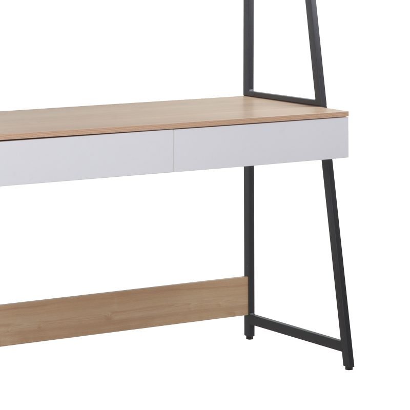 Работно биро Jersey меламин во природно-бела нијанса и антрацит метал 124x54x171cm