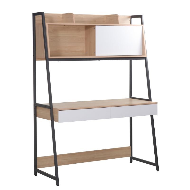 Работно биро Jersey меламин во природно-бела нијанса и антрацит метал 124x54x171cm
