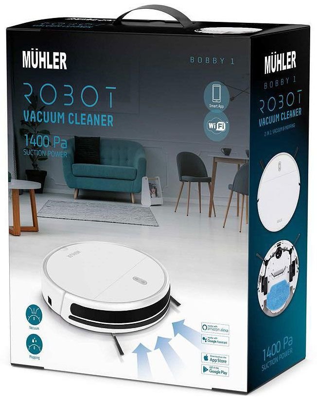MUHLER Bobby 1 SMART Робот правосмукалка и џогер White