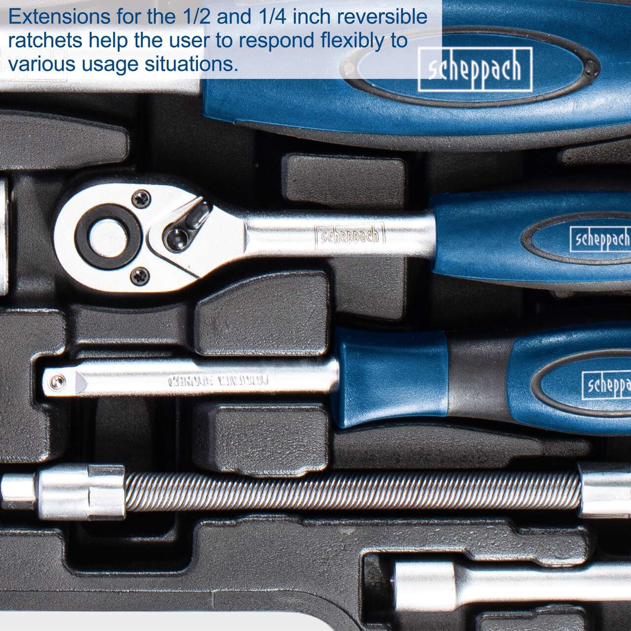 Сет алати со куфер Scheppach TB94 | 95 парчиња | 1/2" + 1/4" - Image 5