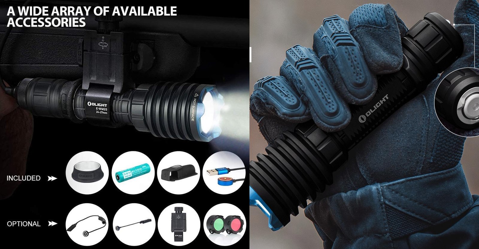 Батериска лампа Olight Warrior X Pro Tactical | 2250 lumens | 600 m | 21700 | 239 g - Image 6