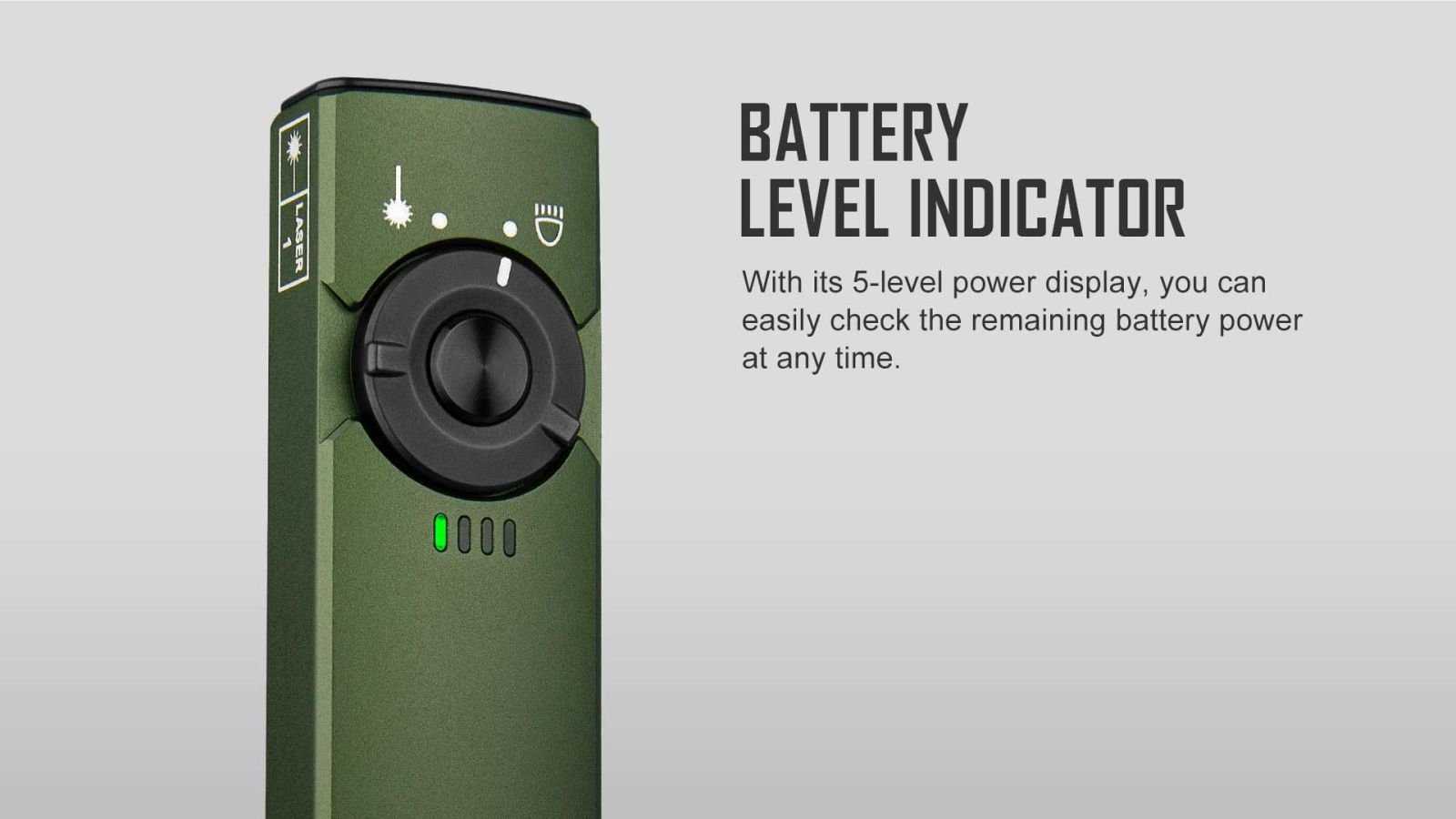 Батериска лампа со ласерски покажувач Olight Arkfeld Pinwheel Gunmetal Grey CW | 1300 lumens | 190 m | 1050 mAh | 100 g - Image 11