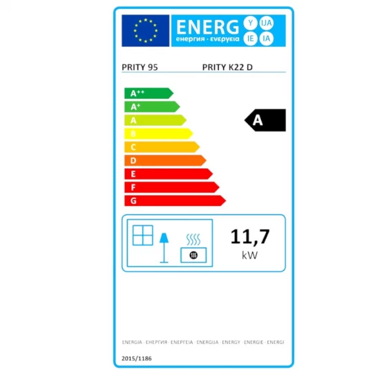 Печка на дрва PRITY K22 D | 11.7 kW | 84 kg | Класа A - Image 9