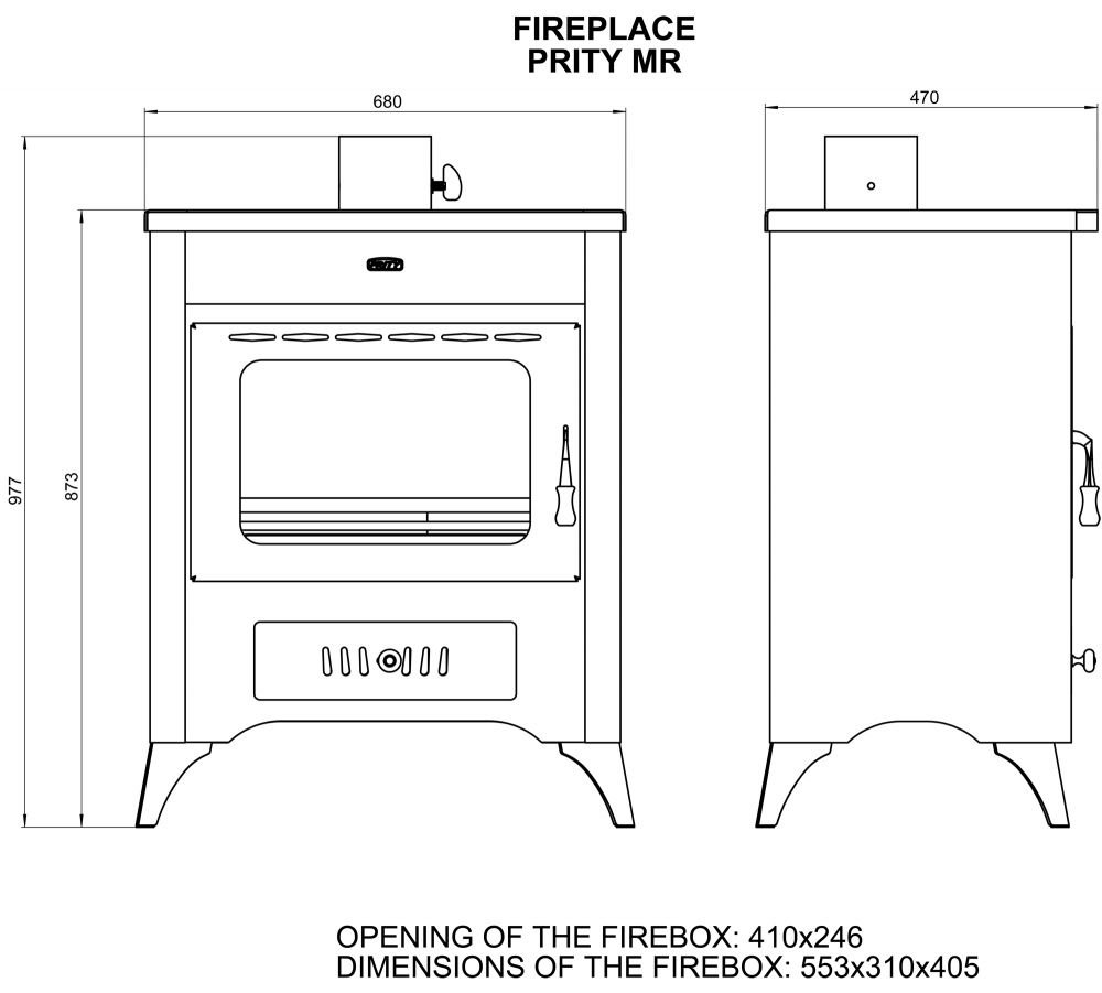 Печка на дрва PRITY MR | 10 kW | 101 kg | Класа A - Image 5