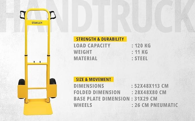 ТРАНСПОРТНА КОЛИЧКА Stanley FT520 | 120 kg | 31 x 29 cm | 11 kg | Челик - Image 3