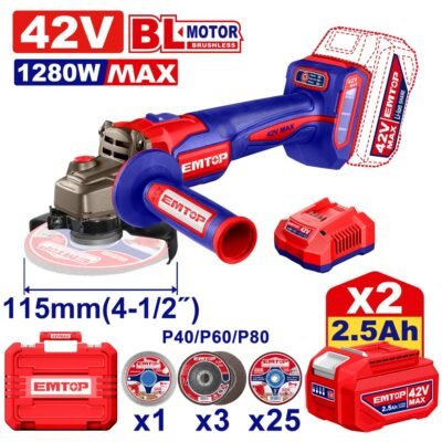 Батериска брусилка 115мм ELAG4128112 Emtop