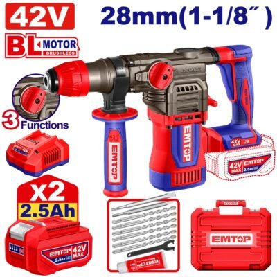 Батериска дупчалка-чекан ELRH422882 Emtop